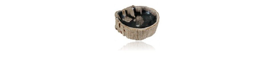 Fossile Holz Waschbecken | Waschbecken aus versteinertem Holz | Fossile Holz Waschbecken für das Bad | Natursteinw aschbecken aus versteinertem Holz |